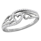 Splendid Jewellery 10kt White Gold Heart Diamond Band Ring - Splendid Jewellery