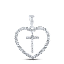 Load image into Gallery viewer, Splendid Jewellery 10kt White Gold Heart T Diamond Initial Pendant - Splendid Jewellery