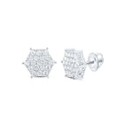 Splendid Jewellery 10kt White Gold Hexagon Cluster Diamond Earrings - Splendid Jewellery