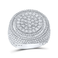 Load image into Gallery viewer, Splendid Jewellery 10kt White Gold Men's Circle Cluster Diamond Ring - 5 - 1/3 Cttw - Splendid Jewellery