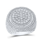 Splendid Jewellery 10kt White Gold Men's Circle Cluster Diamond Ring - 5 - 1/3 Cttw - Splendid Jewellery