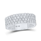 Splendid Jewellery 10kt White Gold Men's Round Diamond 4 - Row Band Ring - Exquisite 4 - 1/4 Cttw Diamond Elegance - Splendid Jewellery