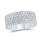 Splendid Jewellery 10kt White Gold Men's Round Diamond 5 - Row Pave Band Ring - Exquisite 4 - 3/8 Ct.t.w. - Splendid Jewellery