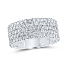 Load image into Gallery viewer, Splendid Jewellery 10kt White Gold Men's Round Diamond 5 - Row Pave Band Ring - Exquisite 4 - 3/8 Ct.t.w. - Splendid Jewellery