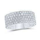 Splendid Jewellery 10kt White Gold Men's Round Diamond 5 - Row Pave Band Ring - Exquisite 4 - 3/8 Ct.t.w. - Splendid Jewellery