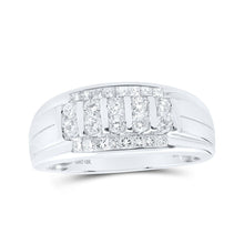 Load image into Gallery viewer, Splendid Jewellery 10kt White Gold Men's Round Diamond Band Ring - A Dazzling Statement Piece with 3/4 Cttw - Splendid Jewellery