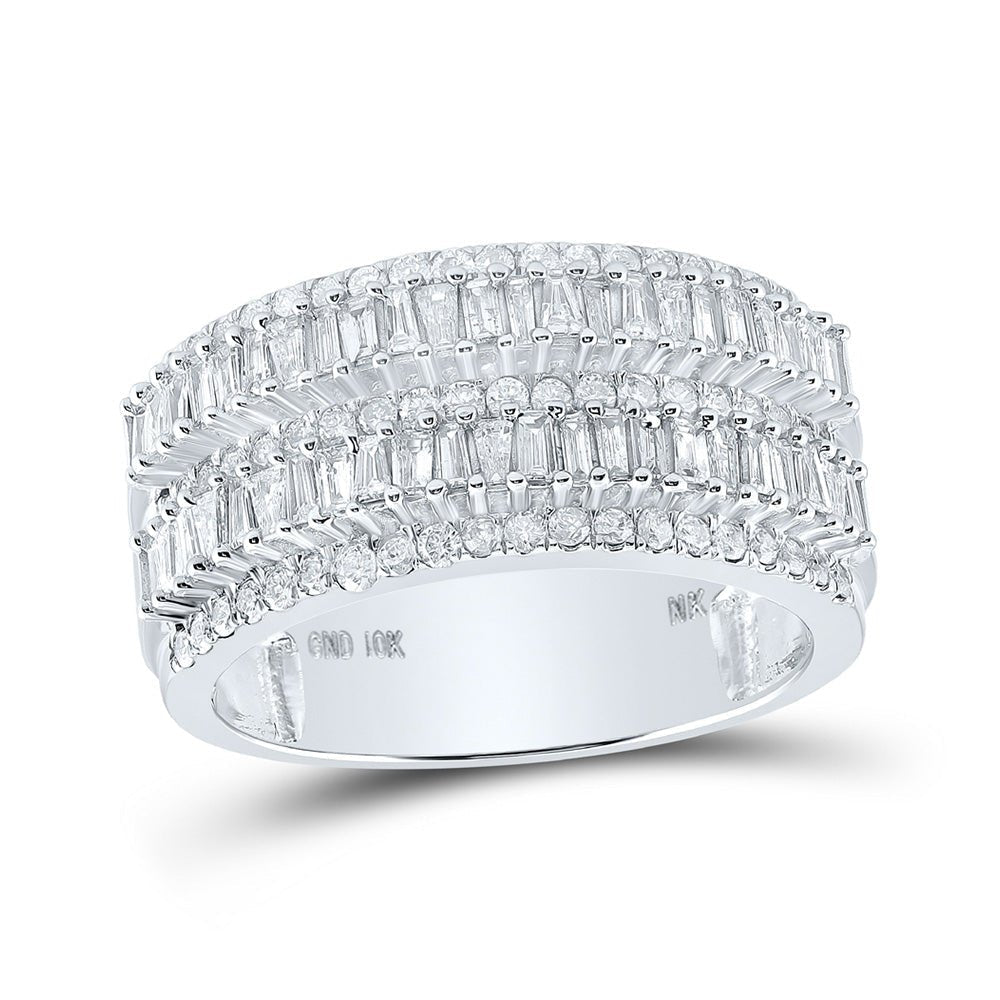 Splendid Jewellery 10kt White Gold Men's Round Diamond Band Ring - Captivating 1 - 1/2 Cttw Masculine Elegance - Splendid Jewellery