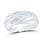 Splendid Jewellery 10kt White Gold Men's Round Diamond Band Ring - Elegant Brilliance  Top View from Splendid Jewellery