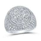 Splendid Jewellery 10kt White Gold Men's Round Diamond Circle Cluster Ring - 4 - 1/4 Cttw - Splendid Jewellery