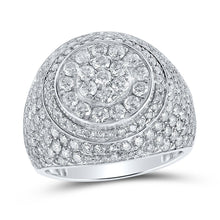 Load image into Gallery viewer, Splendid Jewellery 10kt White Gold Men's Round Diamond Circle Cluster Ring - 4 - 1/4 Cttw - Splendid Jewellery