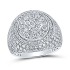 Splendid Jewellery 10kt White Gold Men's Round Diamond Circle Cluster Ring - 4 - 1/4 Cttw - Splendid Jewellery
