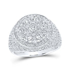 Splendid Jewellery 10kt White Gold Men's Round Diamond Cluster Ring 3 - 1/2 Cttw - A Dazzling Affair - Splendid Jewellery