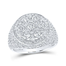 Load image into Gallery viewer, Splendid Jewellery 10kt White Gold Men's Round Diamond Cluster Ring 3 - 1/2 Cttw - A Dazzling Affair - Splendid Jewellery