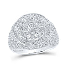Splendid Jewellery 10kt White Gold Men's Round Diamond Cluster Ring 3 - 1/2 Cttw - A Dazzling Affair - Splendid Jewellery