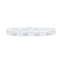 Load image into Gallery viewer, Splendid Jewellery 10kt White Gold Men's Round Diamond Link Bracelet - 1 - 1/4 Cttw - Splendid Jewellery