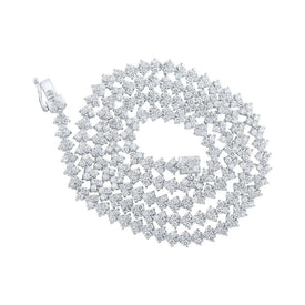 Splendid Jewellery 10kt White Gold Men's Round Diamond Link Chain Necklace - 13 Cttw - Splendid Jewellery