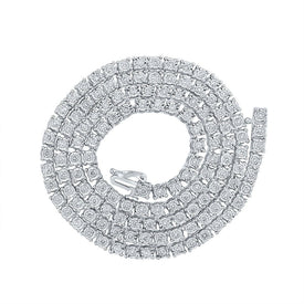 Splendid Jewellery 10kt White Gold Mens Round Diamond Link Chain Necklace - 4 - 3/8 Cttw - Splendid Jewellery