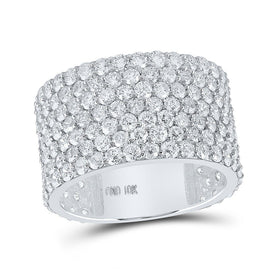 Splendid Jewellery 10kt White Gold Men's Round Diamond Pave 7 - Row Band Ring - 7 - 1/2 Ct.t.w. - Splendid Jewellery