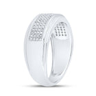 Splendid Jewellery 10kt White Gold Men's Round Diamond Pave Band Ring 1/3 Cttw - Alternate view 3 from Splendid Jewellery