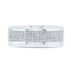 Splendid Jewellery 10kt White Gold Men's Round Diamond Pave Band Ring 1/3 Cttw - Alternate view 4 from Splendid Jewellery