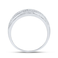 Load image into Gallery viewer, Splendid Jewellery 10kt White Gold Men's Round Diamond Pave Band Ring 1/3 Cttw - Splendid Jewellery