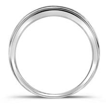 Load image into Gallery viewer, Splendid Jewellery 10kt White Gold Men&#39;s Round Diamond Pave Band Ring 1/5 Cttw - Elegant Masculinity - Alternate view 2 from Splendid Jewellery