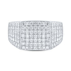 Splendid Jewellery 10kt White Gold Mens Round Diamond Pave Square Ring 1-1/2 Cttw - Alternate view 3 from Splendid Jewellery