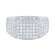 Load image into Gallery viewer, Splendid Jewellery 10kt White Gold Mens Round Diamond Pave Square Ring 1 - 1/2 Cttw - Splendid Jewellery