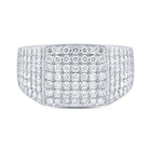 Splendid Jewellery 10kt White Gold Mens Round Diamond Pave Square Ring 1 - 1/2 Cttw - Splendid Jewellery