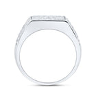 Splendid Jewellery 10kt White Gold Mens Round Diamond Pave Square Ring 1-1/2 Cttw - Alternate view 1 from Splendid Jewellery