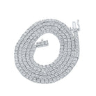 Splendid Jewellery 10kt White Gold Men's Round Diamond Single Row Chain Necklace - 1 - 1/3 Cttw - 22 - inch Length - Splendid Jewellery