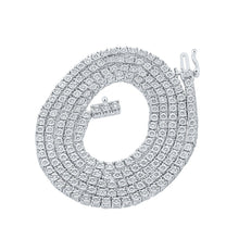 Load image into Gallery viewer, Splendid Jewellery 10kt White Gold Men's Round Diamond Single Row Chain Necklace - 1 - 1/3 Cttw - 22 - inch Length - Splendid Jewellery