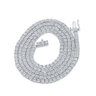 Splendid Jewellery 10kt White Gold Men's Round Diamond Single Row Chain Necklace - 1 - 1/3 Cttw - 22 - inch Length - Splendid Jewellery
