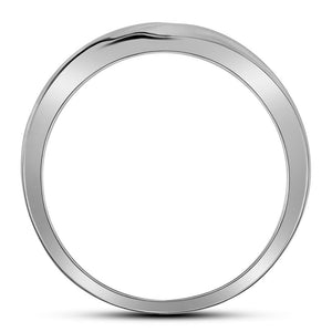 Splendid Jewellery 10kt White Gold Men's Round Diamond Single Row Fashion Band Ring - Splendid Jewellery