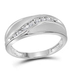Splendid Jewellery 10kt White Gold Men's Round Diamond Single Row Fashion Band Ring  Top View from Splendid Jewellery