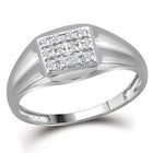 Splendid Jewellery 10kt White Gold Men's Round Diamond Square Cluster Ring 1/8 Cttw  Top View from Splendid Jewellery