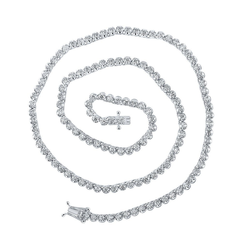 Splendid Jewellery 10kt White Gold Men's Round Diamond Tennis Chain Necklace - 4 - 3/8 Cttw - Splendid Jewellery