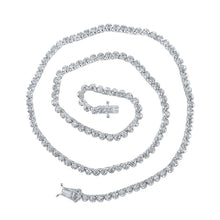 Load image into Gallery viewer, Splendid Jewellery 10kt White Gold Men's Round Diamond Tennis Chain Necklace - 4 - 3/8 Cttw - Splendid Jewellery