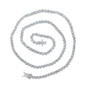 Splendid Jewellery 10kt White Gold Men's Round Diamond Tennis Chain Necklace - 4 - 3/8 Cttw - Splendid Jewellery