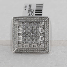 Splendid Jewellery 10kt White Gold Men's Square Diamond Ring - 1-3/4 Cttw - Alternate view 4 from Splendid Jewellery