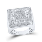 Splendid Jewellery 10kt White Gold Men's Square Diamond Ring - 1 - 3/4 Cttw - Splendid Jewellery