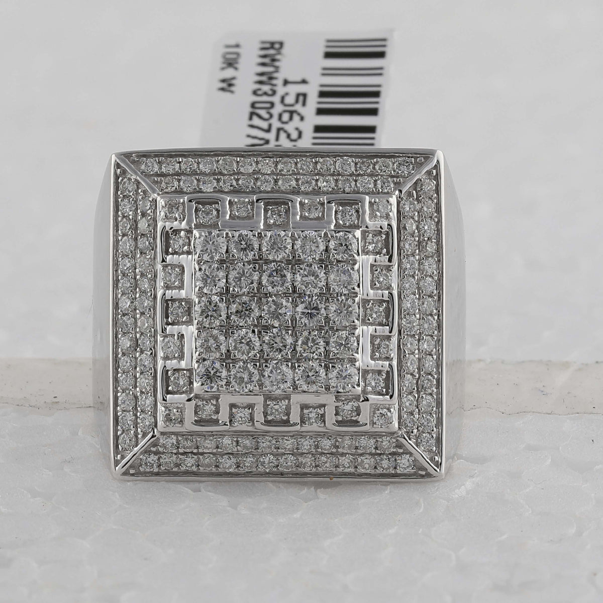 Splendid Jewellery 10kt White Gold Men's Square Diamond Ring - 1 - 3/4 Cttw - Splendid Jewellery