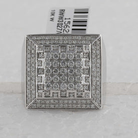 Splendid Jewellery 10kt White Gold Men's Square Diamond Ring - 1 - 3/4 Cttw - Splendid Jewellery