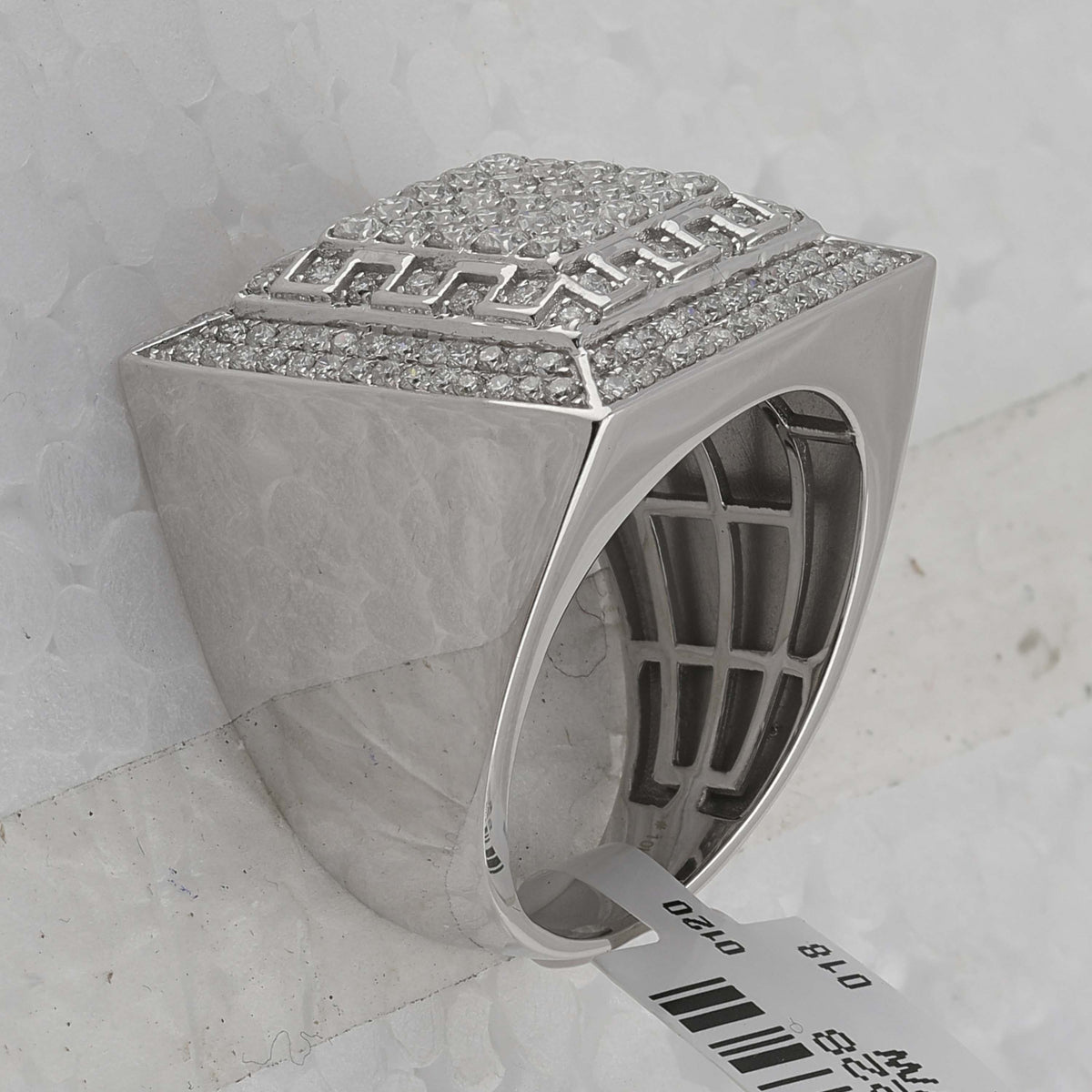 Splendid Jewellery 10kt White Gold Men's Square Diamond Ring - 1 - 3/4 Cttw - Splendid Jewellery