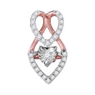 Splendid Jewellery 10kt White Gold Moving Round Diamond Heart Pendant - Splendid Jewellery