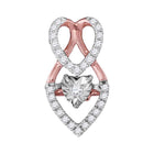 Splendid Jewellery 10kt White Gold Moving Round Diamond Heart Pendant - Splendid Jewellery