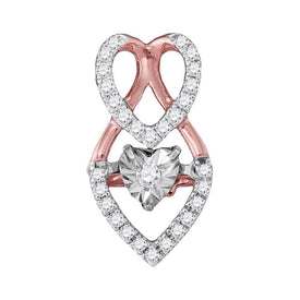 Splendid Jewellery 10kt White Gold Moving Round Diamond Heart Pendant - Splendid Jewellery