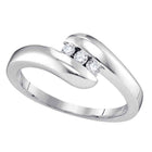 Splendid Jewellery 10kt White Gold Round Diamond 3-stone Promise Ring  Top View from Splendid Jewellery