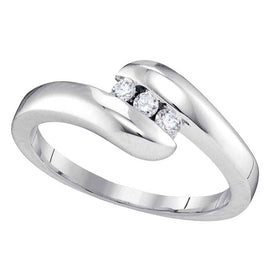 Splendid Jewellery 10kt White Gold Round Diamond 3-stone Promise Ring  Top View from Splendid Jewellery