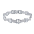 Splendid Jewellery 10kt White Gold Round Diamond Link Bracelet - 1 - 1/2 Cttw for Men - Splendid Jewellery